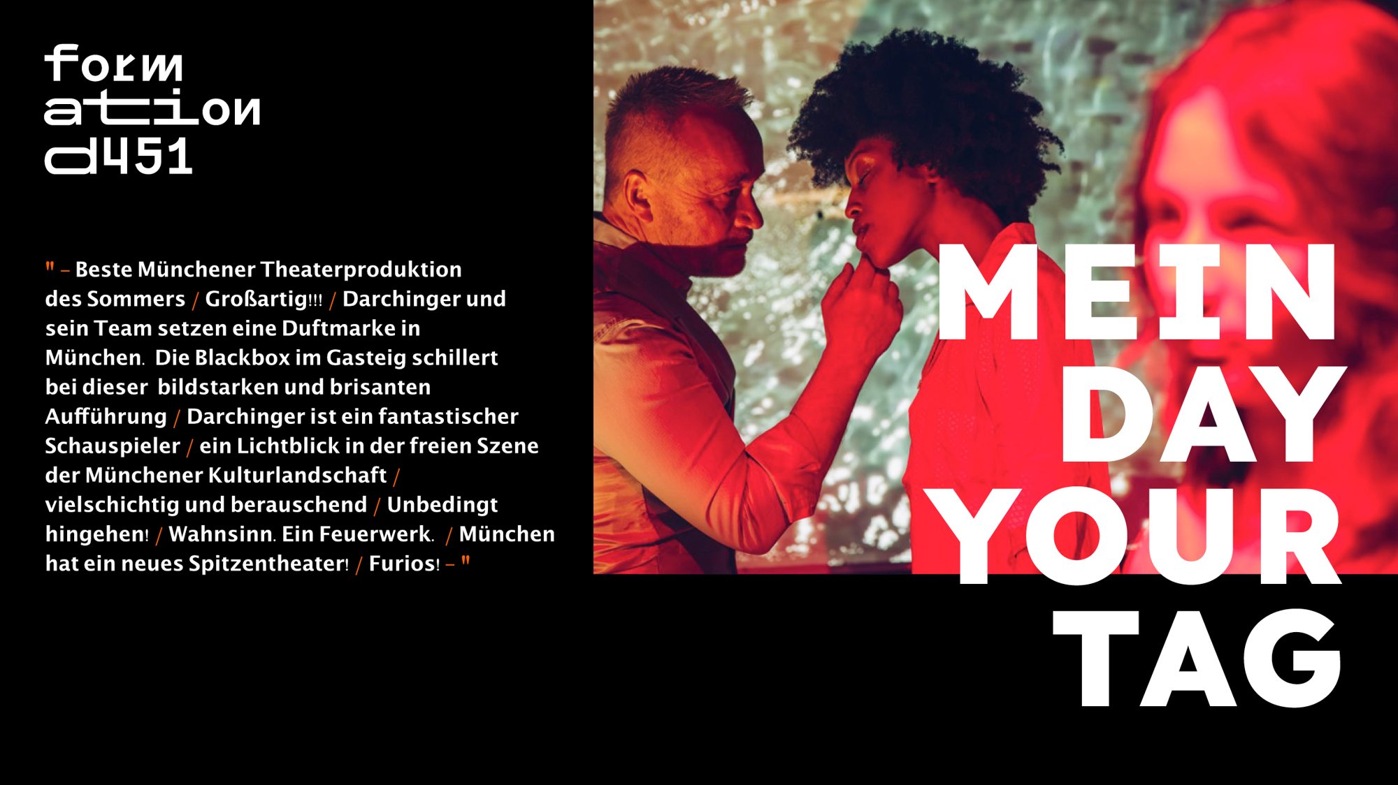 MEIN DAY YOUR TAG – Szenenfoto mit Thomas Darchinger und Stimmen zur Produktion
